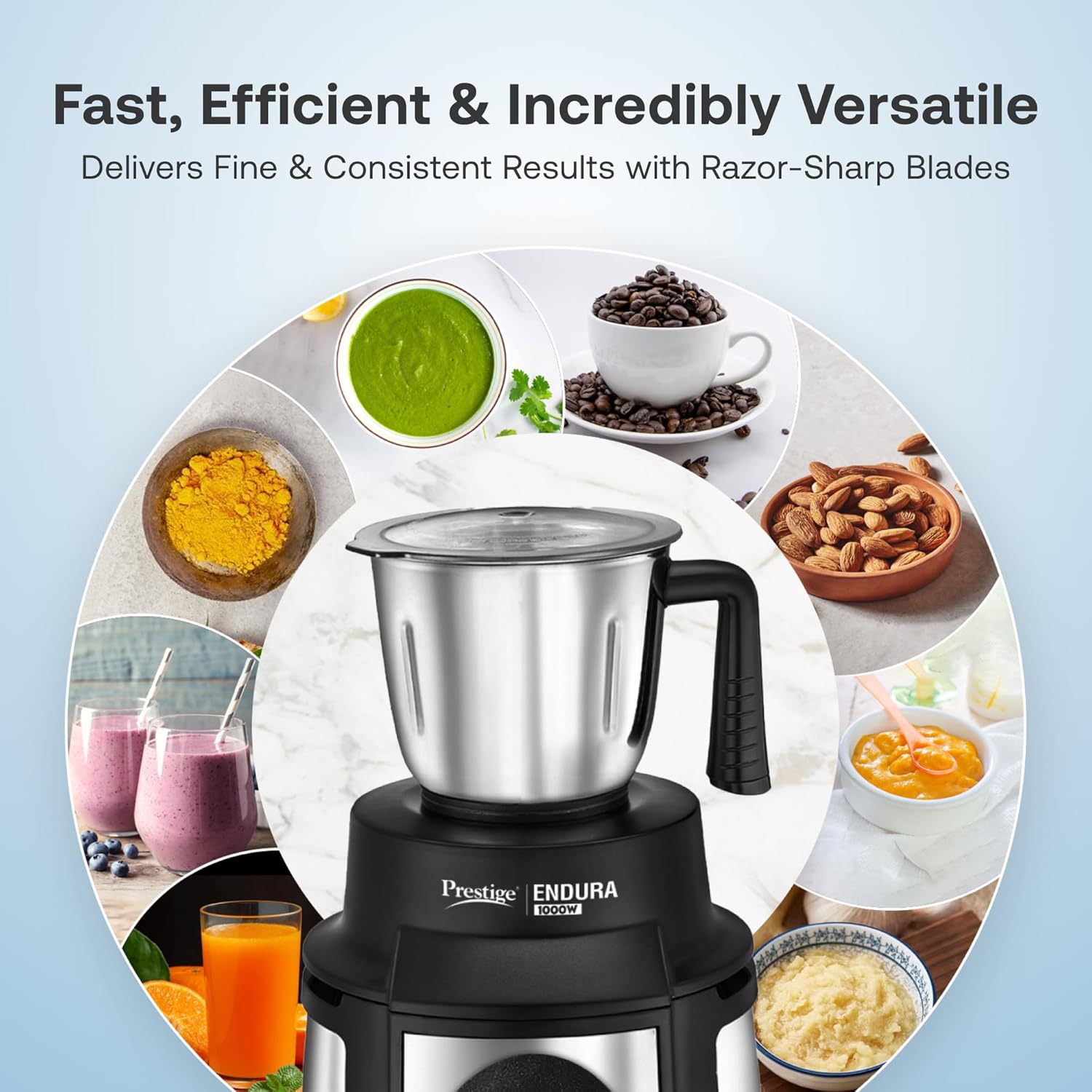Prestige Endura 1000W Mixer Grinder 6 Jars